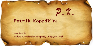 Petrik Koppány névjegykártya